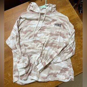 PINK Victoria's Secret Tan Camo Tee Shirt Hoodie